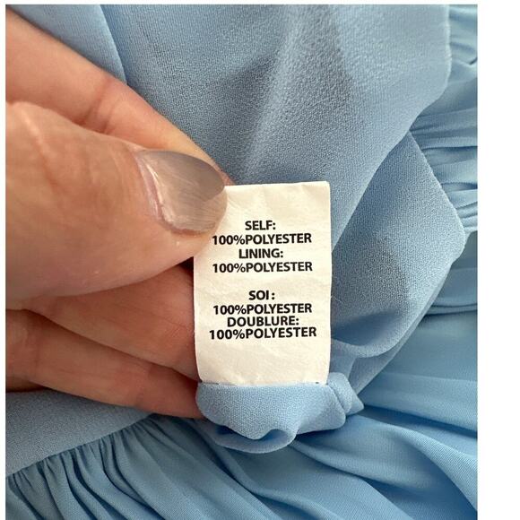 Ramy Brook Nicola One-Shoulder Tiered Ruffle Maxi Dress, Misty Blue, Medium, EUC - Picture 8 of 8